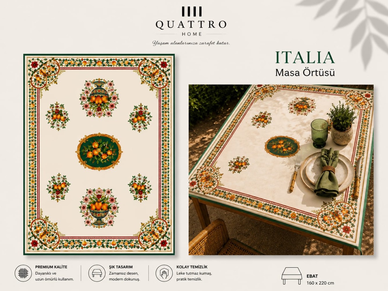 Quattro Home Italia Masa Örtüsü