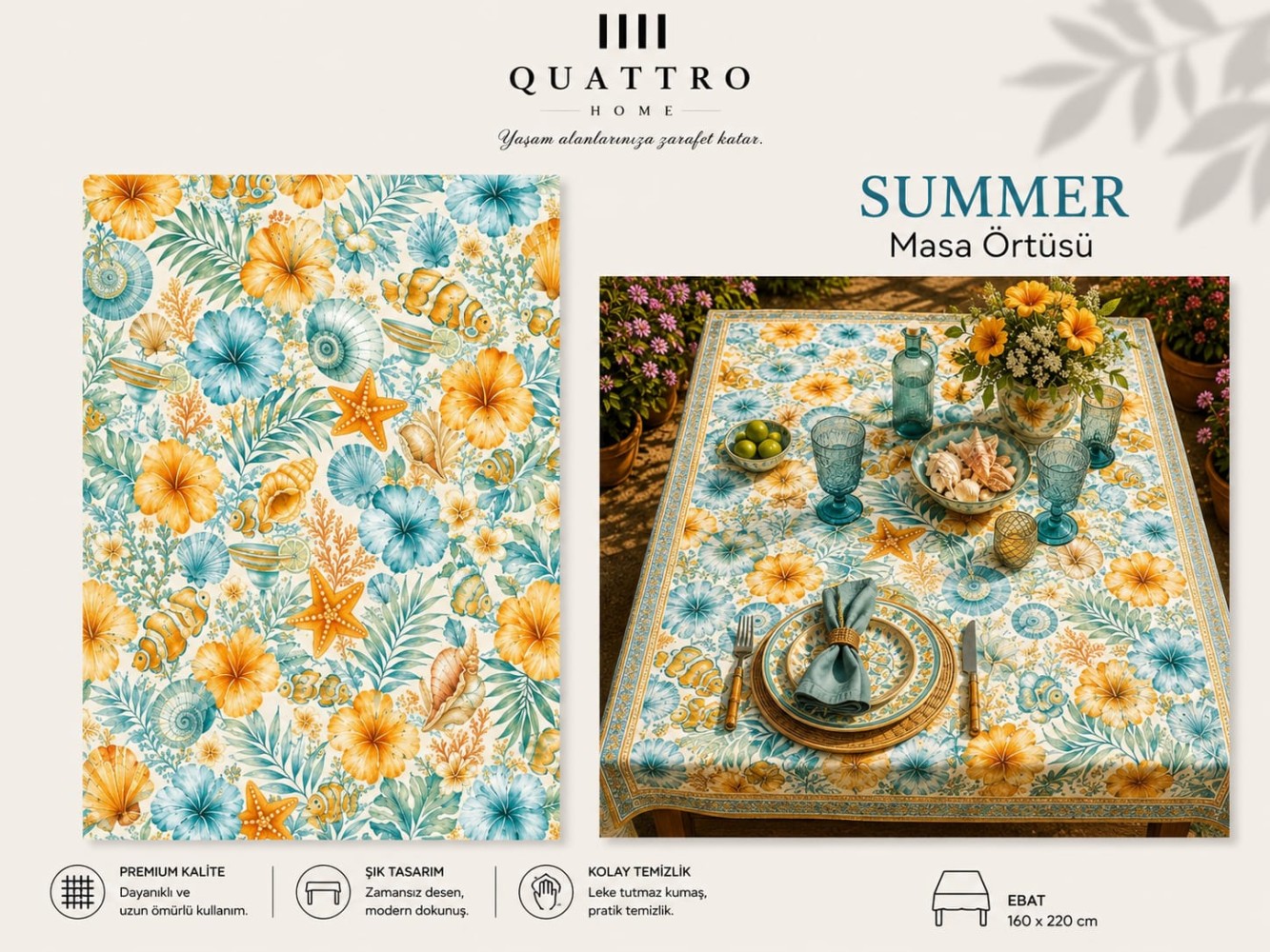 Quattro Home Summer Masa Örtüsü