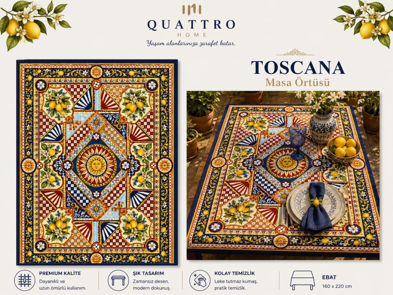 Quattro Home Toscana Masa Örtüsü