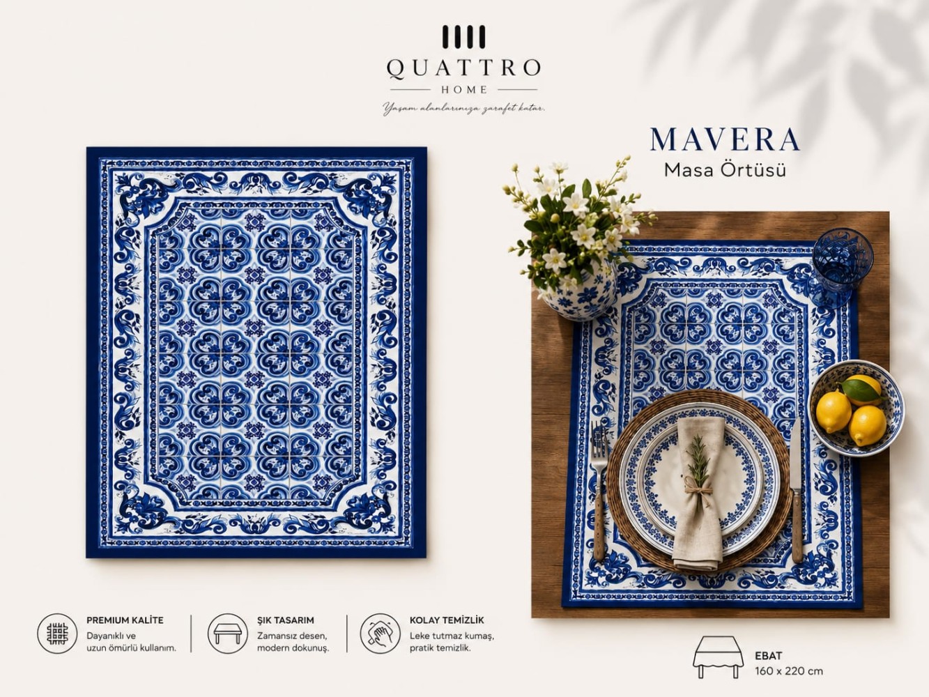 Quattro Home Mavera Masa Örtüsü