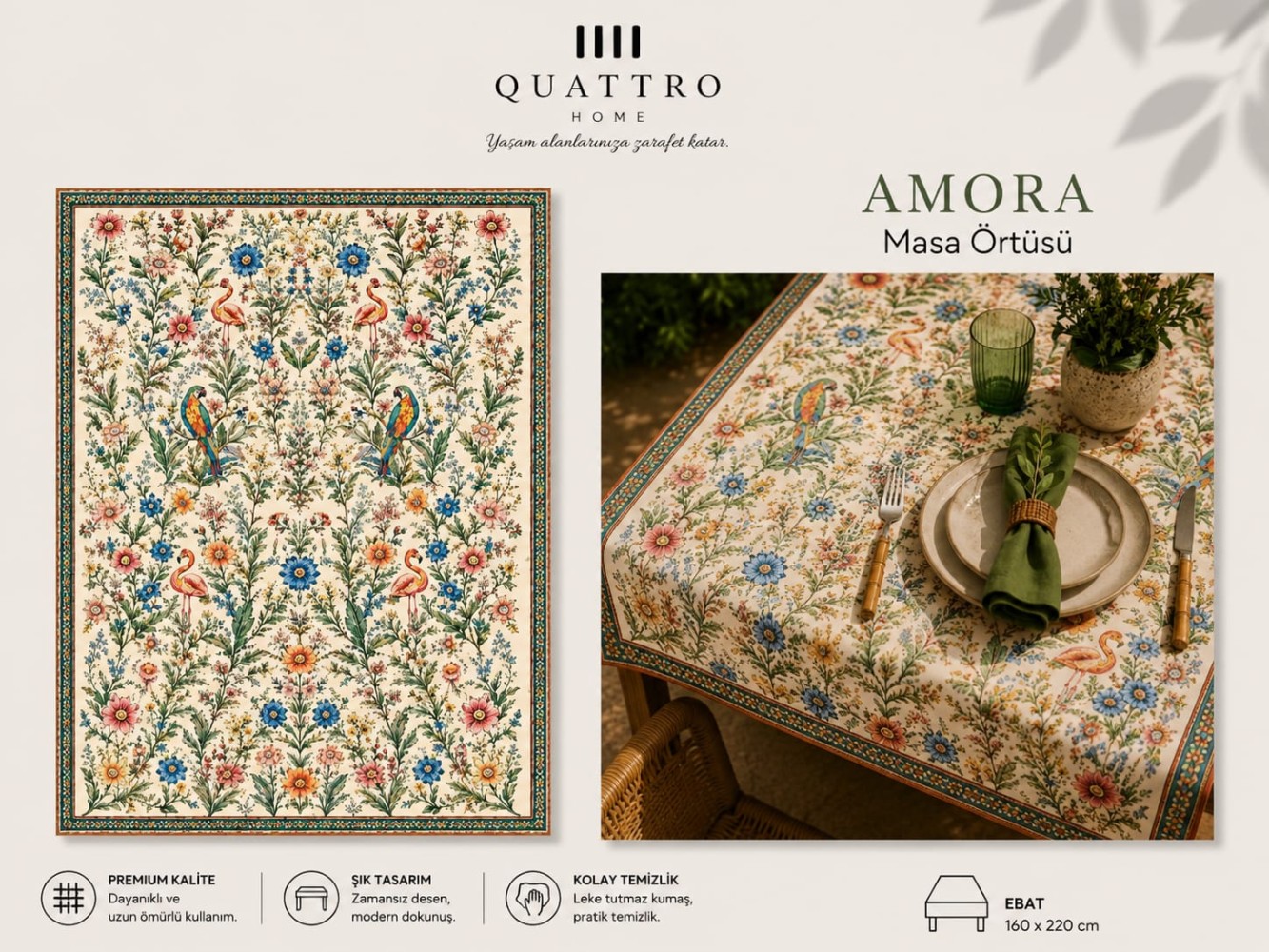 Quattro Home Amora Masa Örtüsü
