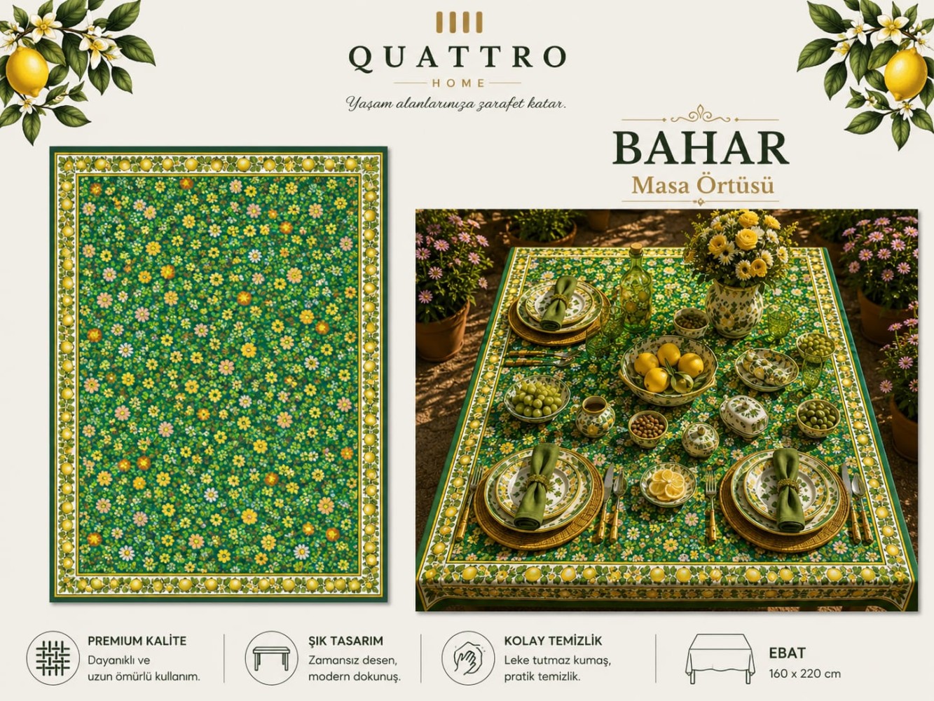 Quattro Home Bahar Masa Örtüsü