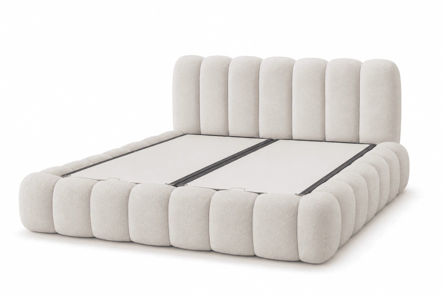 Quattro Home Anatolia Çift Kişilik Krem Kumaşlı Baza Başlık Modern Karyola