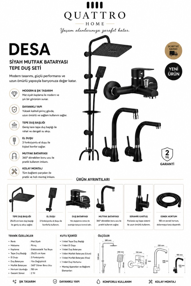 Desa Tepe Duş Seti,Mutfak ve Banyo Bataryası Set