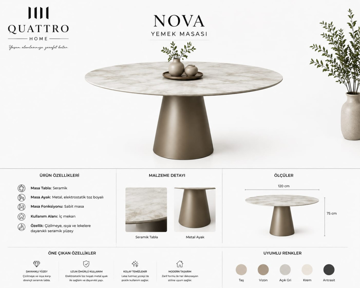 NOVA MODERN YEMEK MASASI