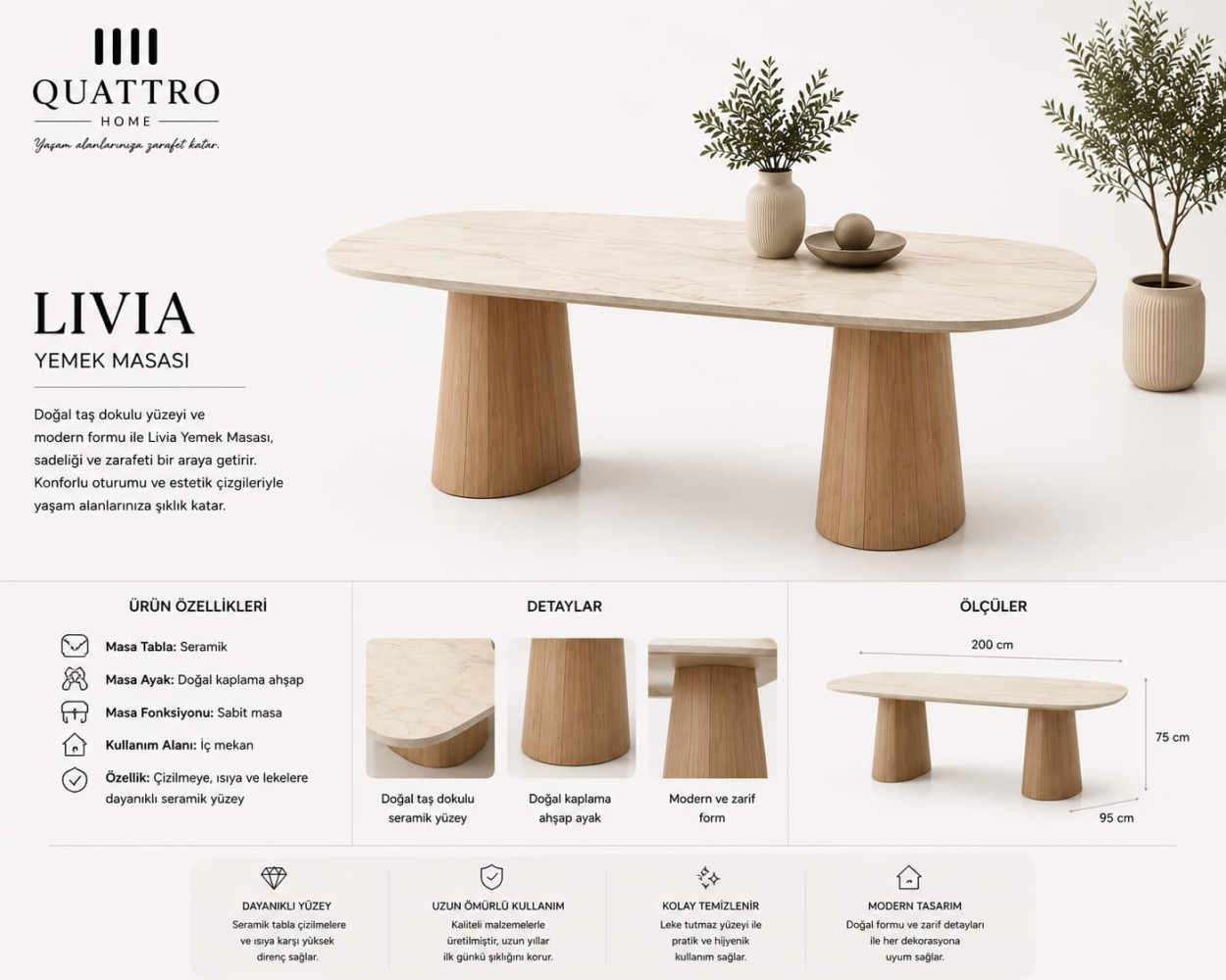 Livia Modern Yemek Masası