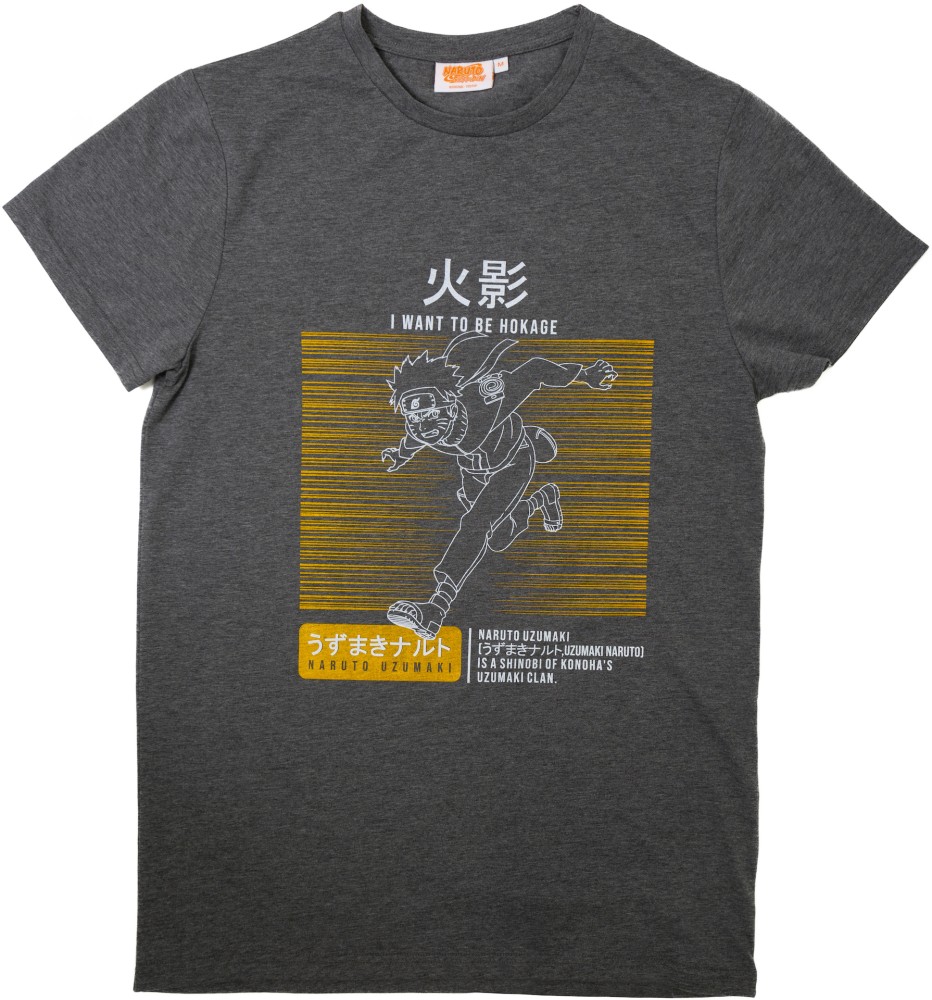 ORİJİNAL NARUTO UZUMAKİ HOKAGE TSHIRT-1280181-ANTRASİT