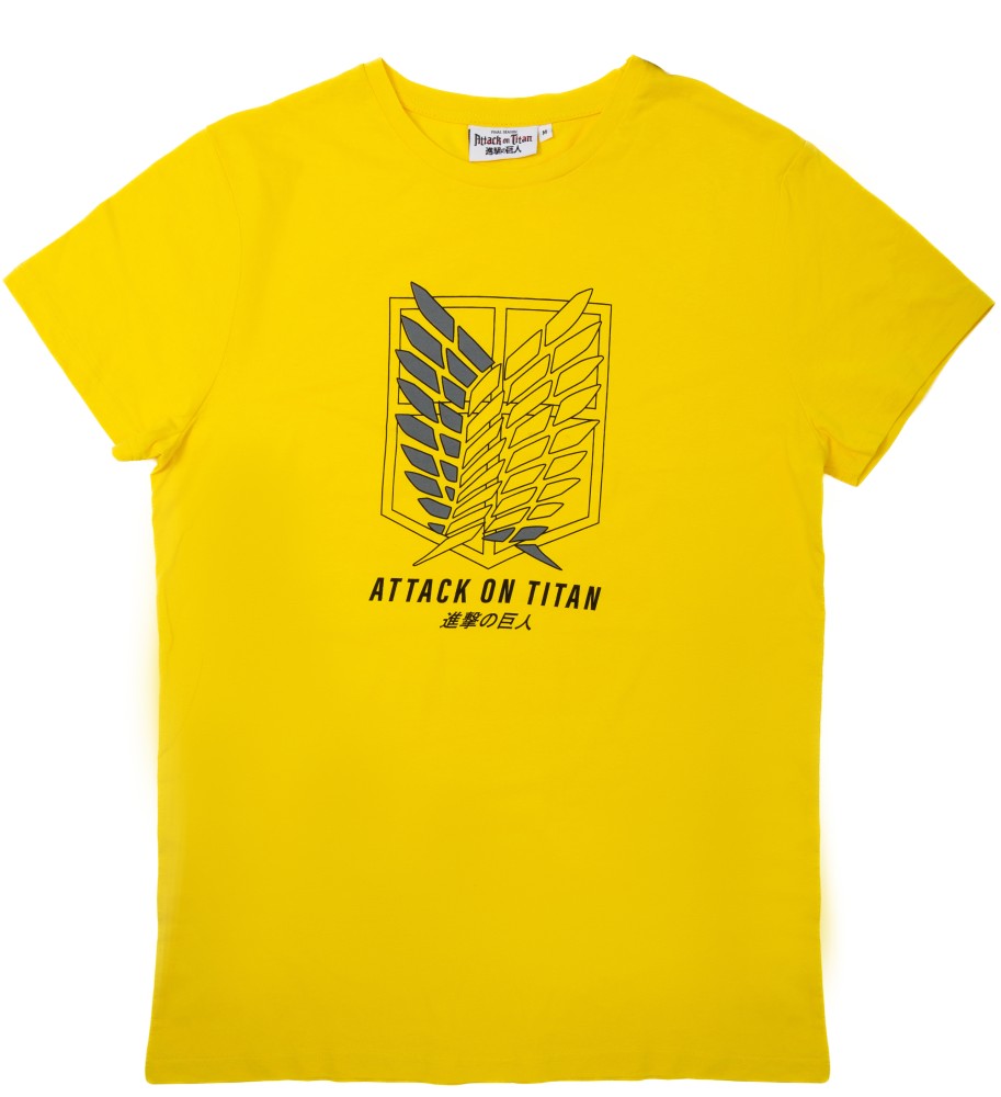 ORİJİNAL ATTACK ON TITAN JAPON DİZAYN ERKEK TSHIRT-1230478-SARI