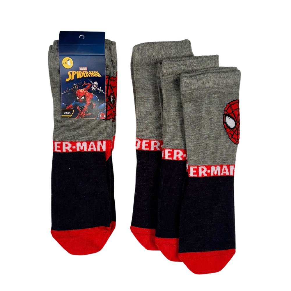 ORİJİNAL LİSANSLI ÖRÜMCEK ADAM ERKEK ÇOCUK ÇORAP ÜÇLÜ SET SM13