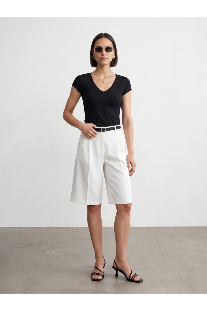 32799 V Yaka Top-Siyah görsel 5