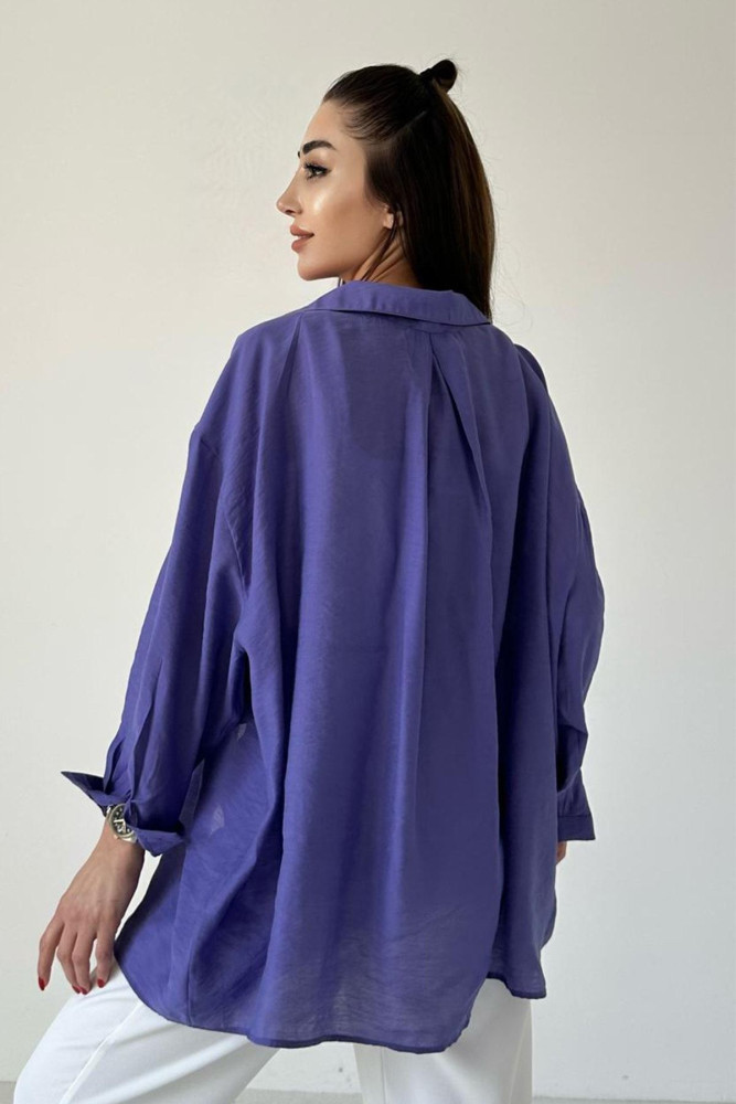 Düşük Omuzlu Oversize Gömlek görsel 4