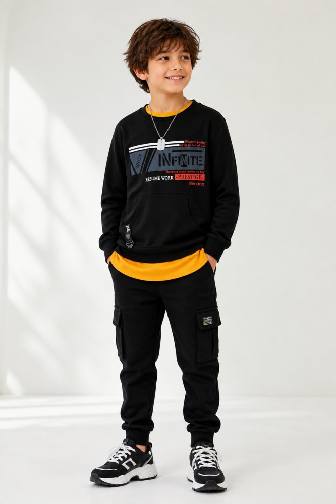 Erkek Çocuk Siyah Sweatshirt