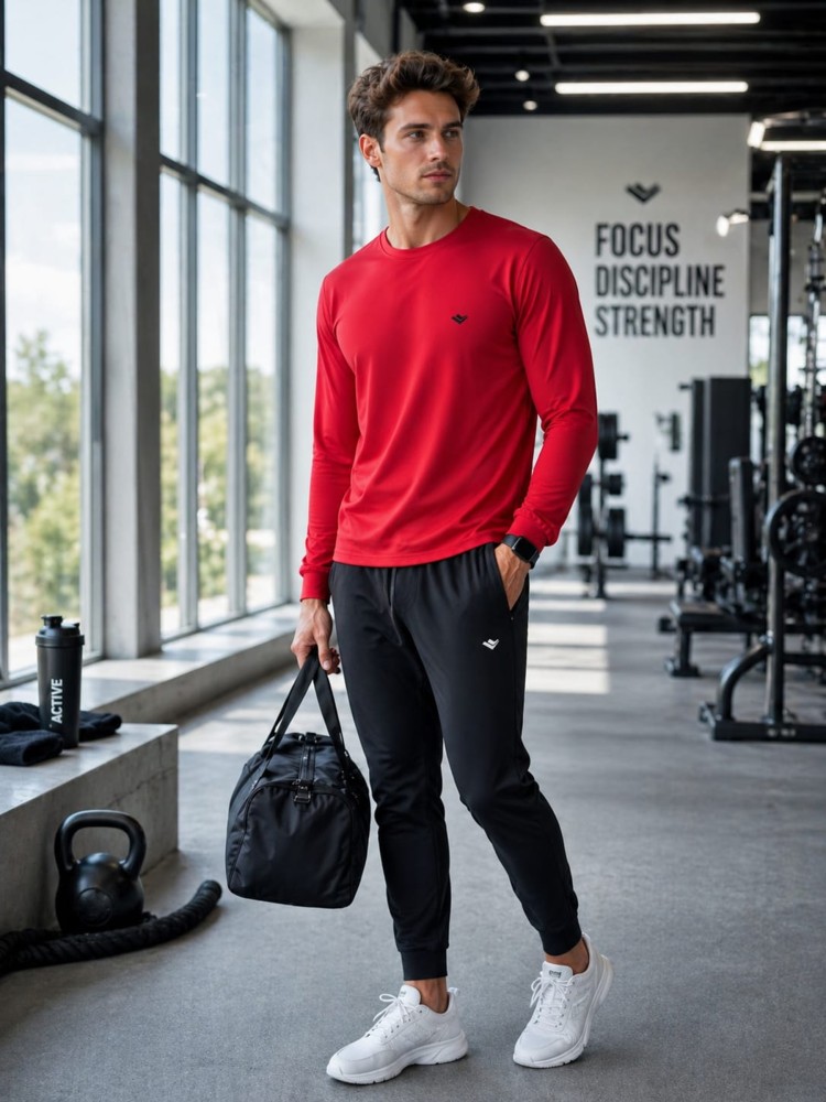 Erkek Kırmızı Spor Sweatshirt