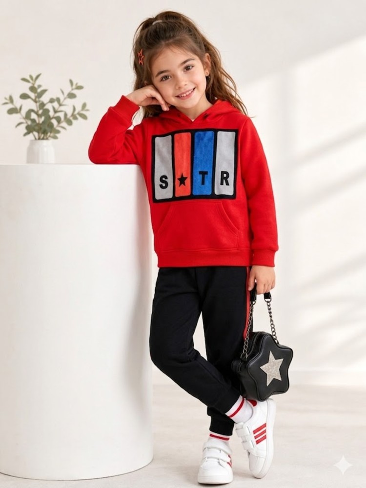 Kız Çocuk Kırmızı Sweatshirt
